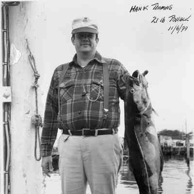 Hank Thomas 21 lb Pollack 1979 | Carl Darenberg, Sr. Collection, Montauk Library Archives