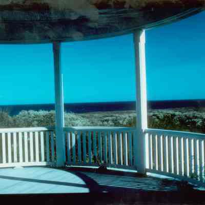 Veranda of the de Forest Cottage, c. 1990 | Photo by John Keeshan, Montauk Library Archives