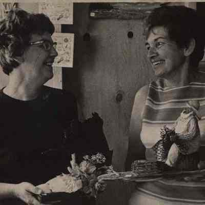 A photo view of Mrs. M. Darling & Mrs. E Lewis. 8/19/1968.