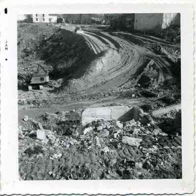 Building of Route 1 underpass, 1961