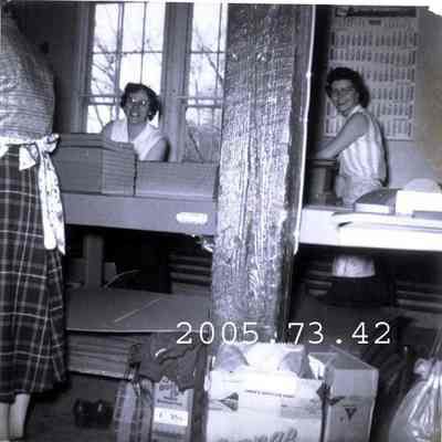 A photo of unidentified mill workers