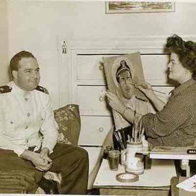 Edythe Laws Painting a Portrait
