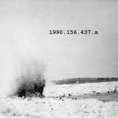 Blasting Ice Chunks in the river during the 1936 flood