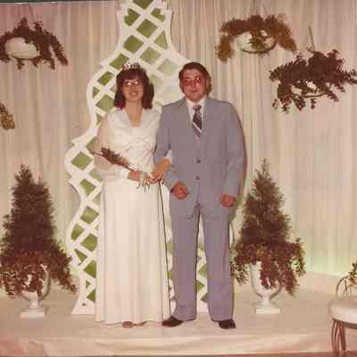 The 1979-80 Brunswick Teen Queen Cathy Lyden escorted by Phil Morin at the Teen Queen Ball
