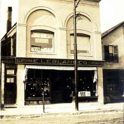"E. LeBlanc Co." clothing & furnishing store, Maine Street, Brunswick