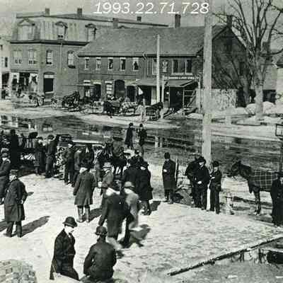 A photo of a group of people on Maine Street.