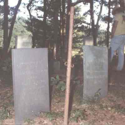 A photo of some gravestones. 9/1986.