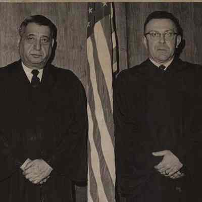 A photo view of Judge Ralph Ross and Israel Alpren. 2/22/1968.