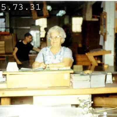 A photo of unidentified mill workers