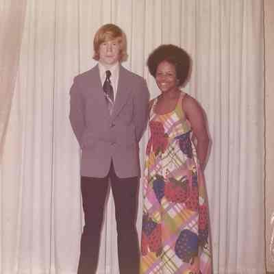 Contestant #8 Diana Johnson and her escort at the Teen Queen Dance.