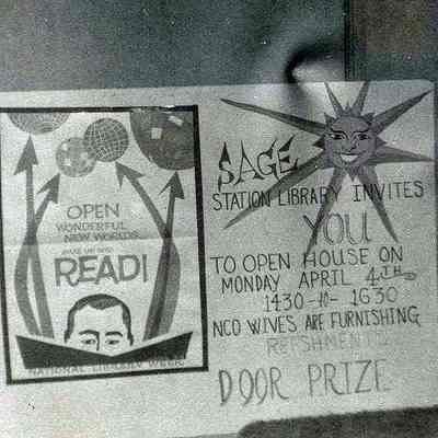 Sign Announcing a Sage Station Library Open House