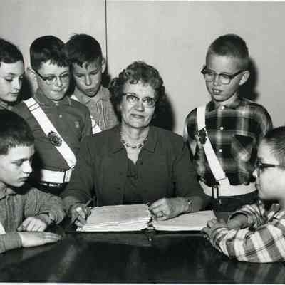 Crossing guards at Longfellow School. c. 1962.
