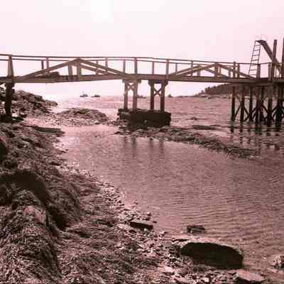 A photo view of a wharf at Bailey Island. 3/10/1978.
