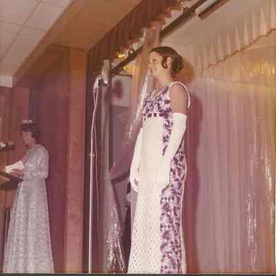 Contestant #2 Sue DiEwardo being asked her question.