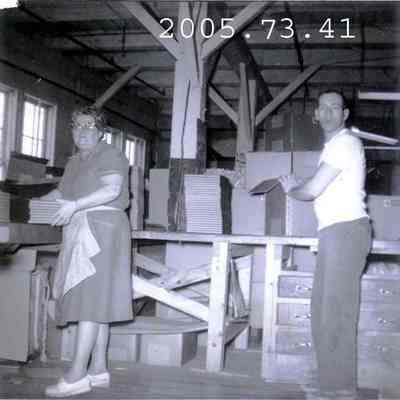 A photo of unidentified mill workers