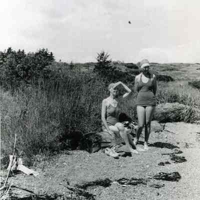 Beach Goers on Bailey Island