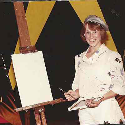 A color photograph of Vicky Brown, contestant # 6 at rehearsal.