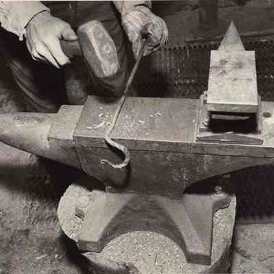 A photo view of Jim Bennis' anvil. 2/7/1992.