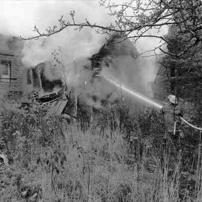 A photo view of the Harpswell Fire Dept. training. 11/1/1986.