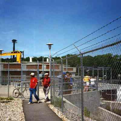 A photo of the top of the fishway. c. 1990