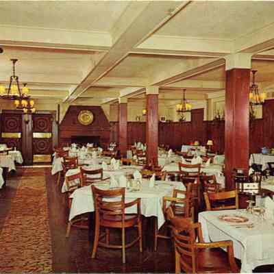 A photo of the dining room at the Hotel Eagle.