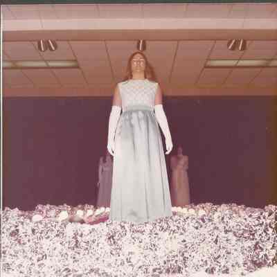 Contestant #1 Diane Racine is the daughter of Mr. & Mrs Fern Racine Gale Cowley and Kathy Livernois waiting there turn for Gown Competition. Gale Cowley and Kathy Livernois waiting there turn for Gown Competition.