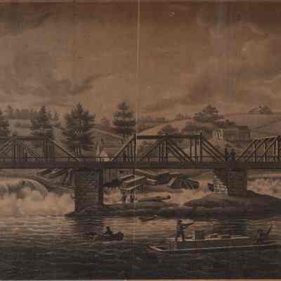 "East View of Brunswick Falls, Maine"