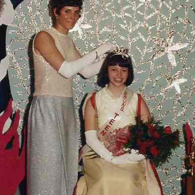 A color photograph of a Brunswick Teen Queen being crowned..