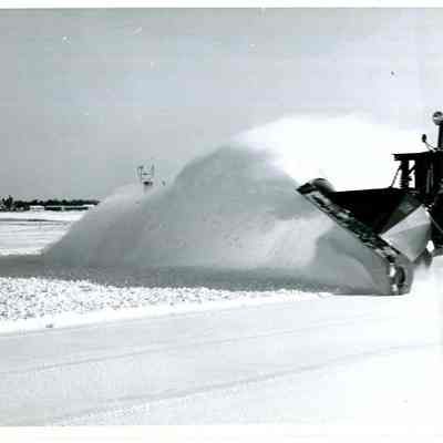 Snow Plow in Action at Naval Air Station