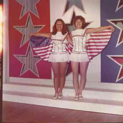 Linda & Terry opening the cape to form the American Flag.