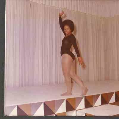 Contestant #8 Diana Johnson practicing her dance routine at dress rehearsal..
