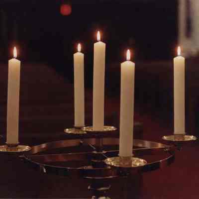 A photo view of an Advent Wreath. 11/26/1990.