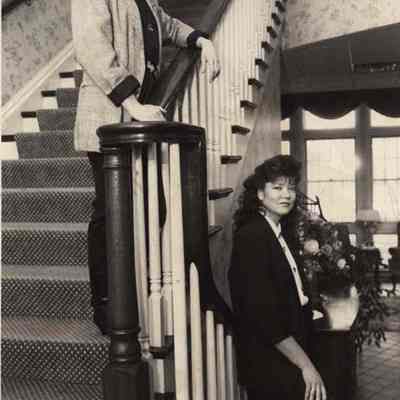 A photo view of two women. 4/2/1992.