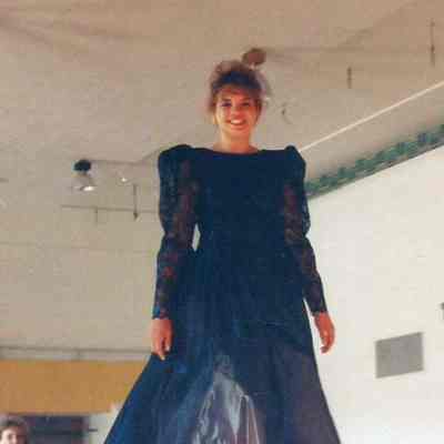 Courtney Garrison practicing her Gown Walk