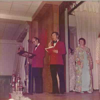M. C. Gerry Menard left and Neil Donovan