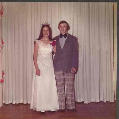 1975-76 Brunswick Teen Queen Phyllis Gaudreau and her escort Ricky Saucier