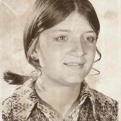 A B/W photograph of an Donna Bernal..