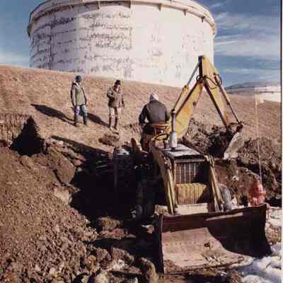 A photo view of the fuel farm leak. 2/15/1990.
