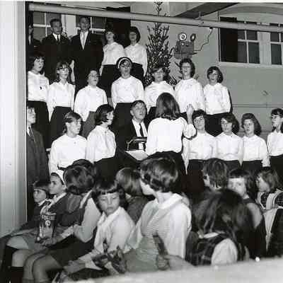 This is a photo of a choir singing.