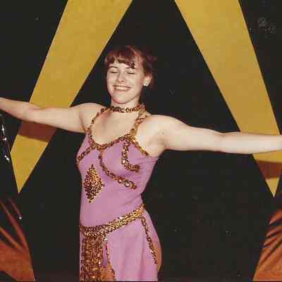 A color photograph of contestant # 3 Kelley Donovan at rehearsal.