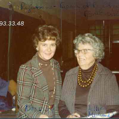 A photo of Lillian Michaud and Peggy Wescott. 11/5/1974