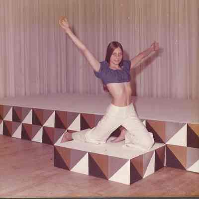 Gale Cowley contestant #7 going through her talent routine at dress rehersal.