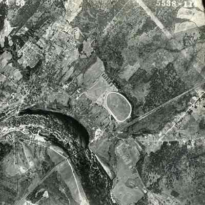 An aerial view of the Androscoggin River. 5/4/1953.