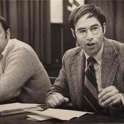 A photo view of Christopher Livesay and David L. White. 2/10/1981.