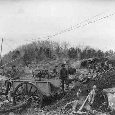 Building the Pejepscot Mill, 1893.