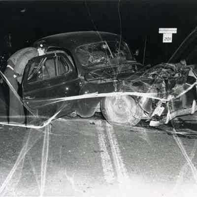 A photo of an accident at the intersection of routes 196 & 201, Topsham.