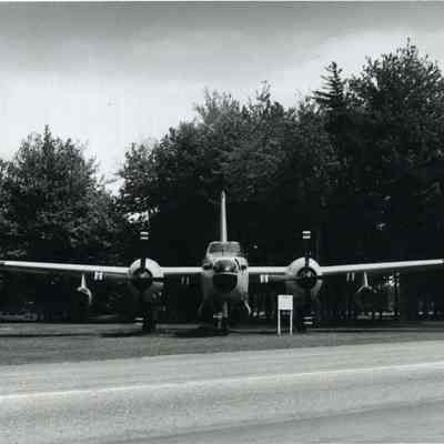 A photo of a plane at entrance to BNAS.
