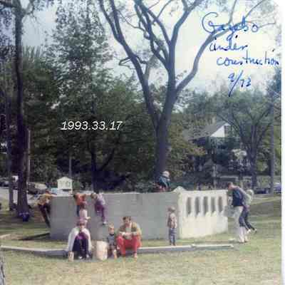 A photo of the Gazebo under construction. 9/1973