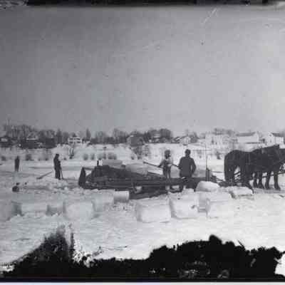 Harvesting Ice in Androscoggin River