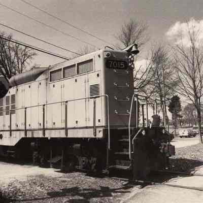 A photo view of a train through Brunswick. 4/10/1992